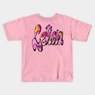 Leticia in pink The top 10 best Personalized Custom Name gift ideas for Leticia girls and women Kids T-Shirt